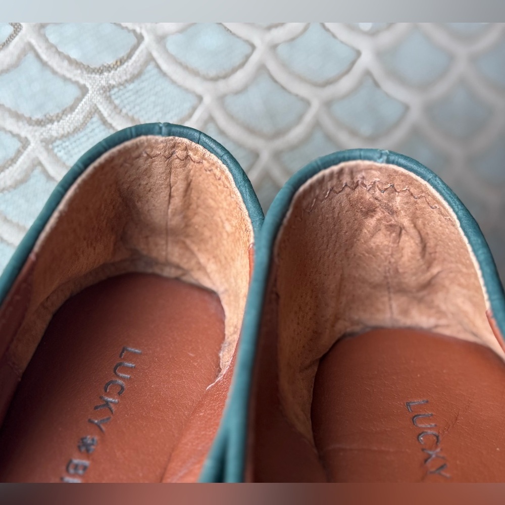 Lucky Brand Emmie Ballet Flat Leather Teal Blue Women’s Size 8.5 - Picture 12 of 14